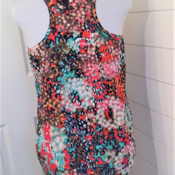 Olive & Oak Splatter Print Racer Back Tank Blouse - Picture 4 of 8